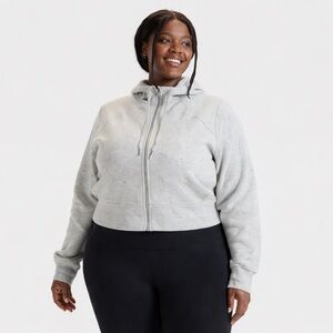 All in Motion Gray Zip Up Hoodie Fleece Lined Athleisure Women’s XXL
